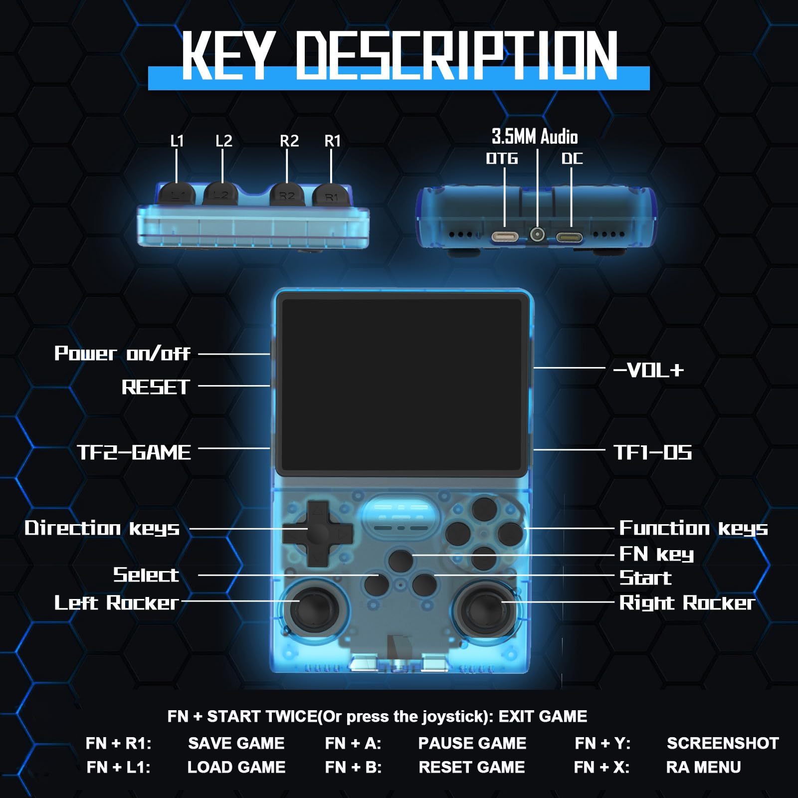 RegiisJoy R40S Pro console showing game menu on display