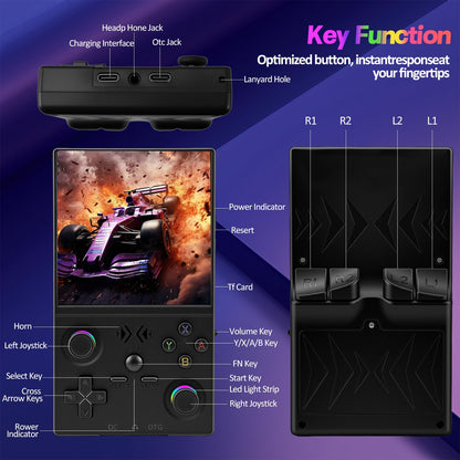 Rear view of EraVortx XF40V handheld gaming device
