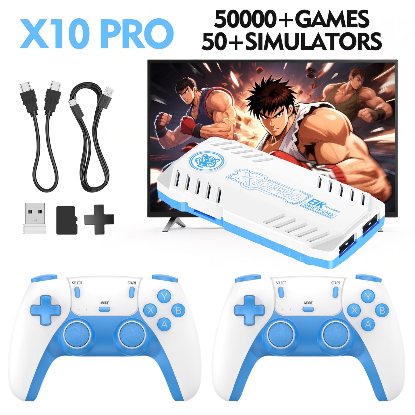 Zwxyvut X10 Pro gaming console connected to television