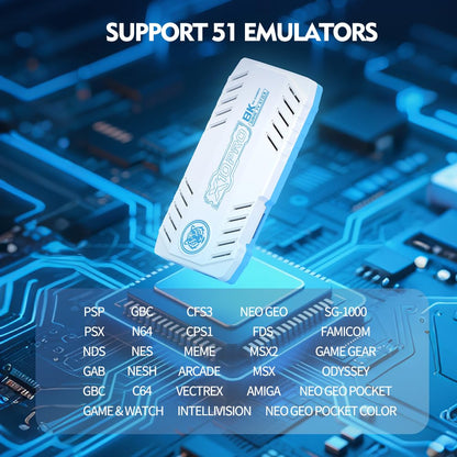 Retro game interface displayed on screen via X10 Pro