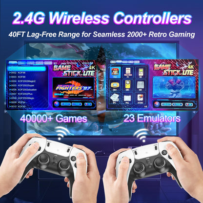 ProGamerX retro gaming console with two wireless controllers