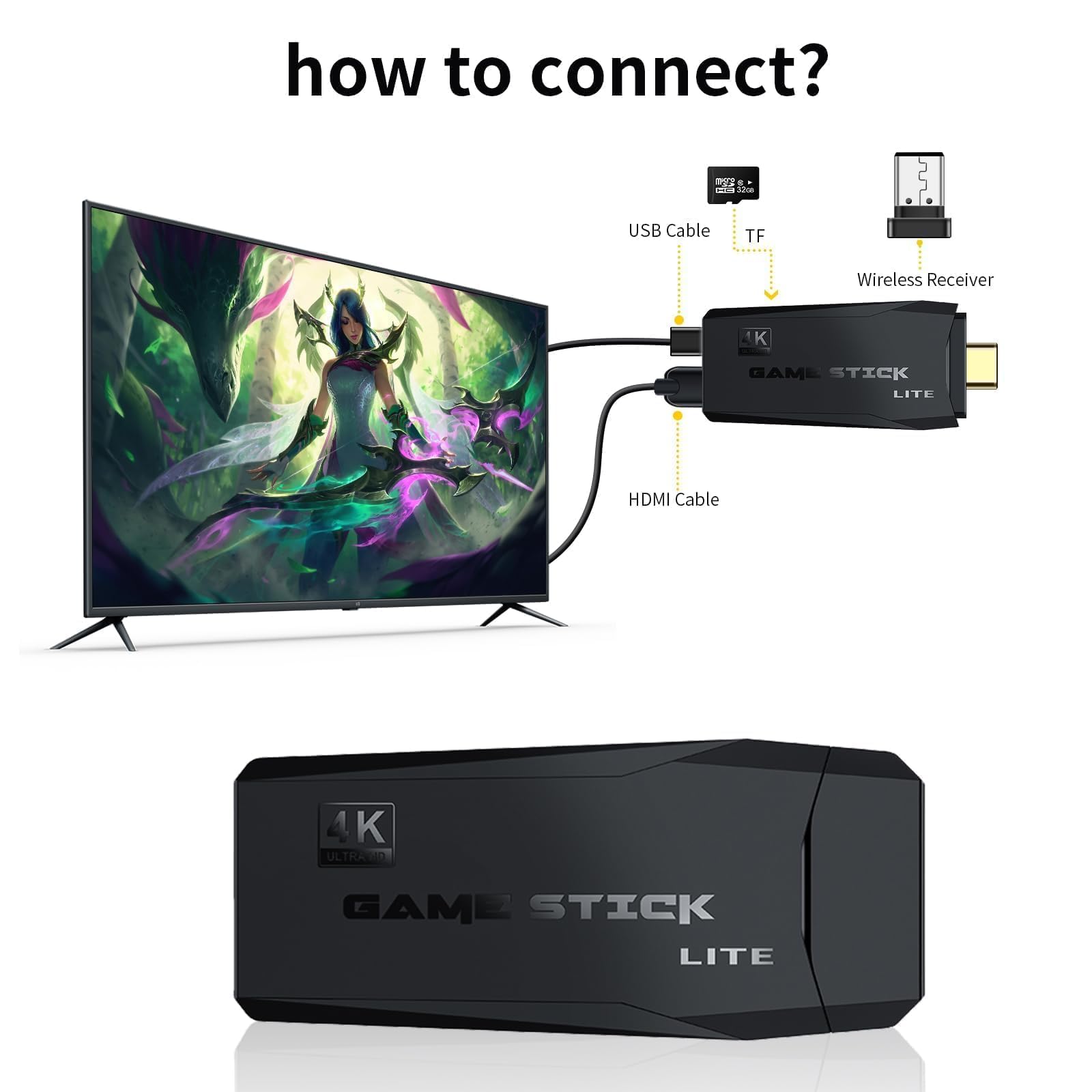 Close up of Yellami game stick HDMI interface.