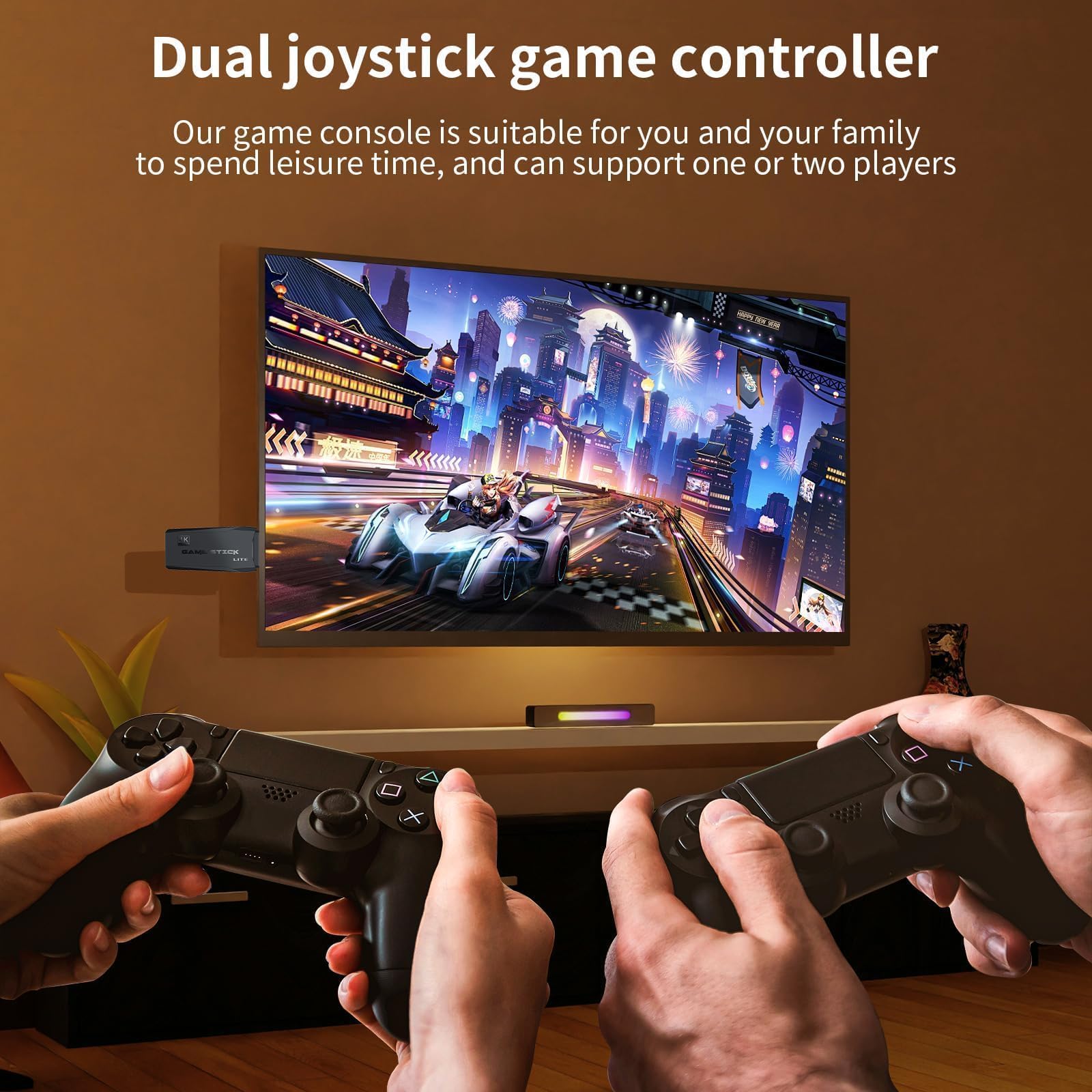 Two wireless 2.4G game controllers for retro console.
