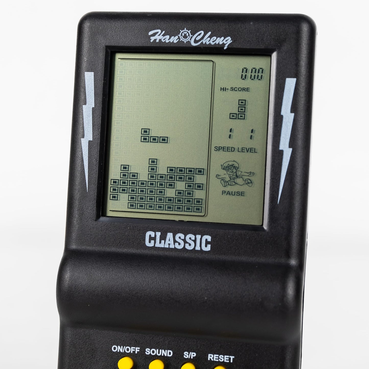 Black handheld electronic game console for kids