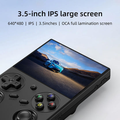 Side profile of Voacle RG35XX Pro game console showing connectivity ports