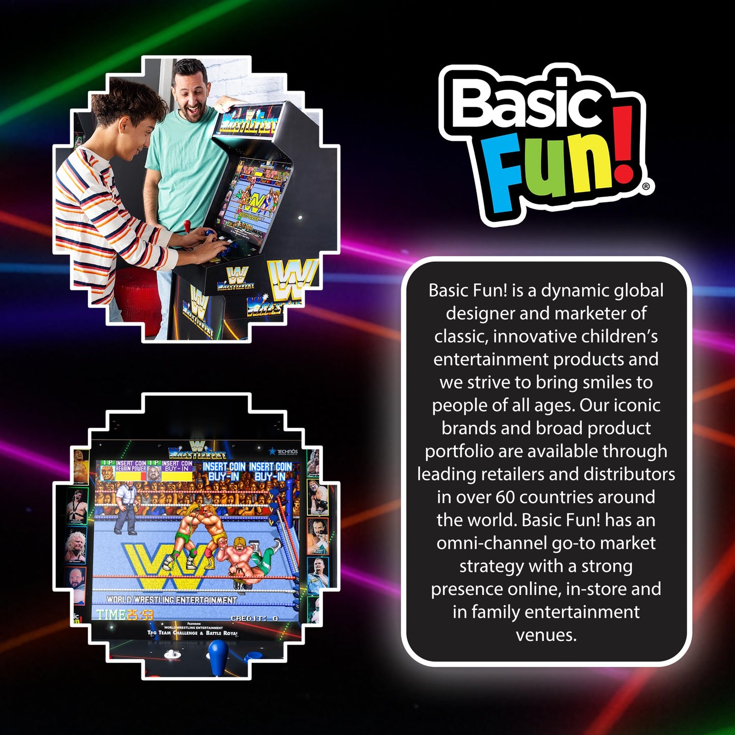 Light up marquee feature on Arcade Classics WWE game machine