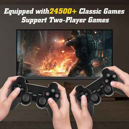 Lurmgm retro game console plugged into television HDMI port