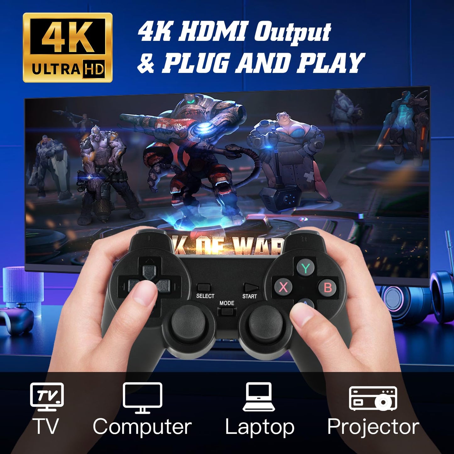 Two wireless 2.4GHz game controllers for Lurmgm console
