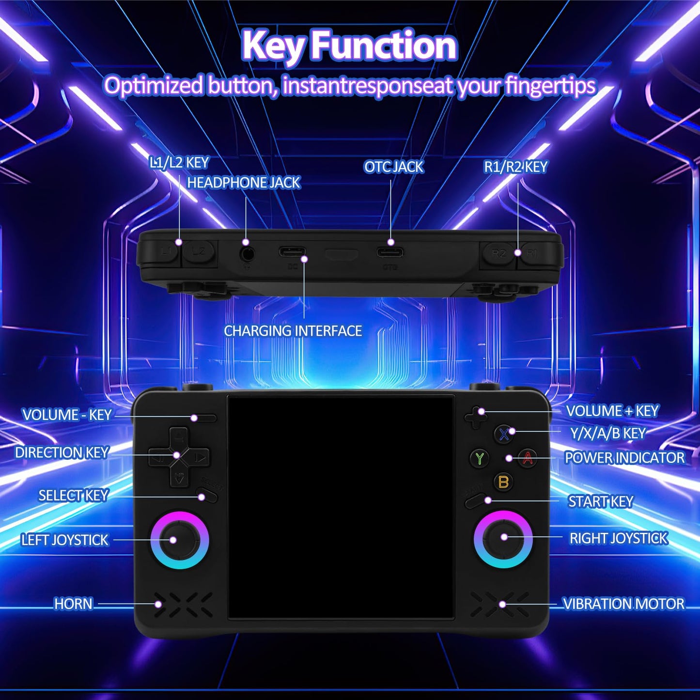Back view of EraVortx XF40H portable console design