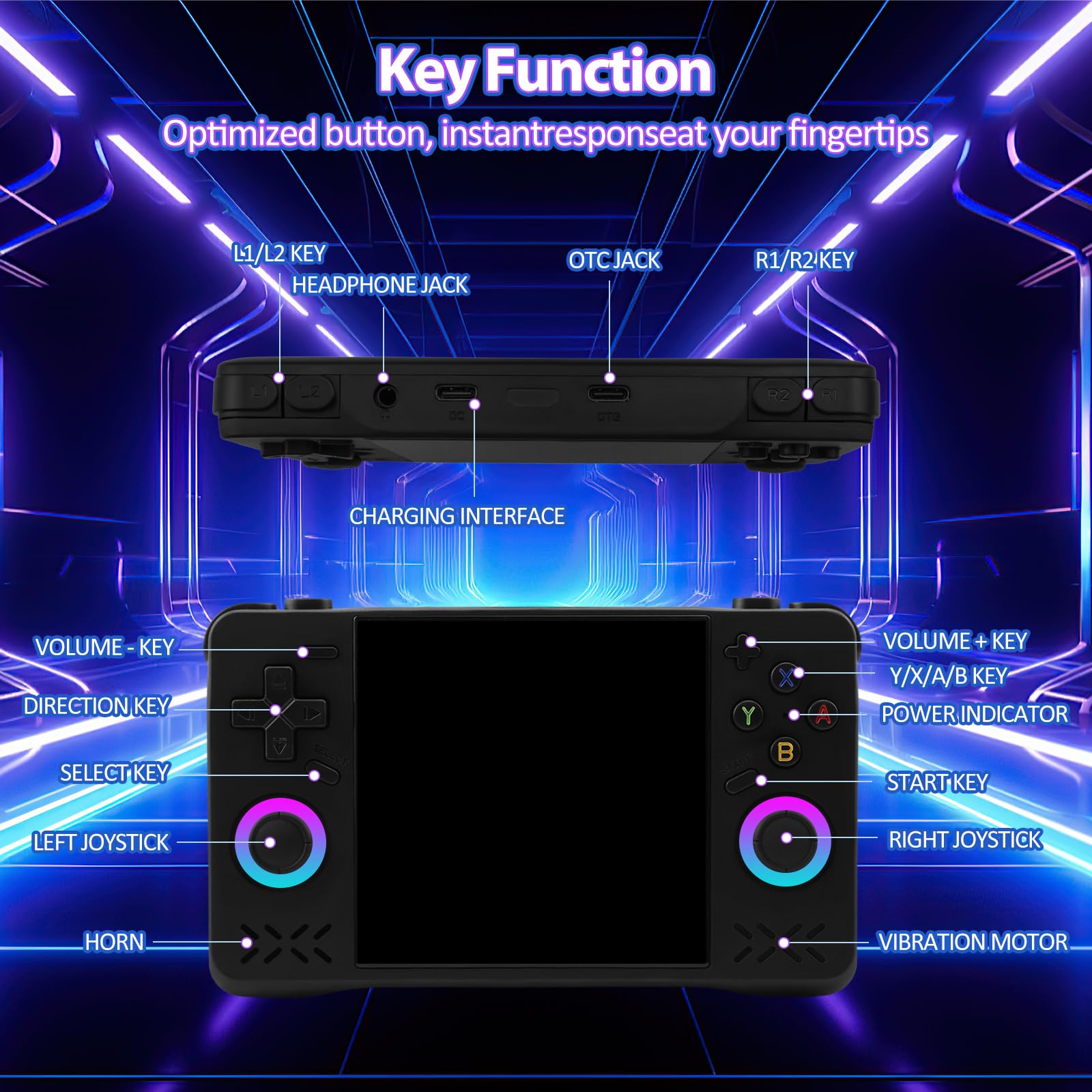 Back view of EraVortx XF40H portable console design