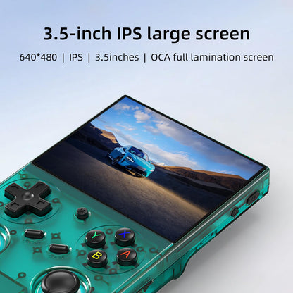 GiipGoop RG35XX Pro retro console showing 3.5 inch IPS screen
