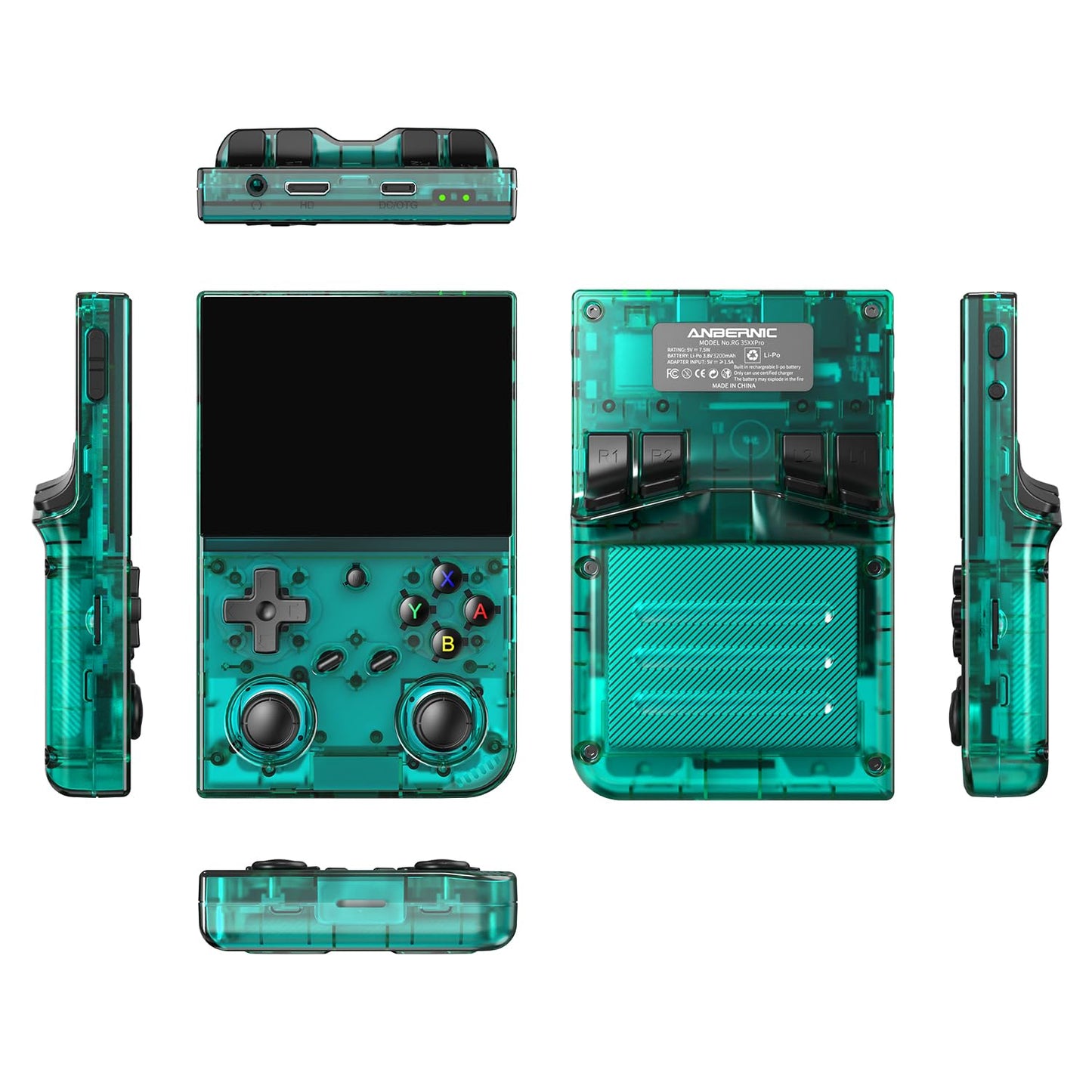 GiipGoop RG35XX Pro console connected to TV via HDMI output