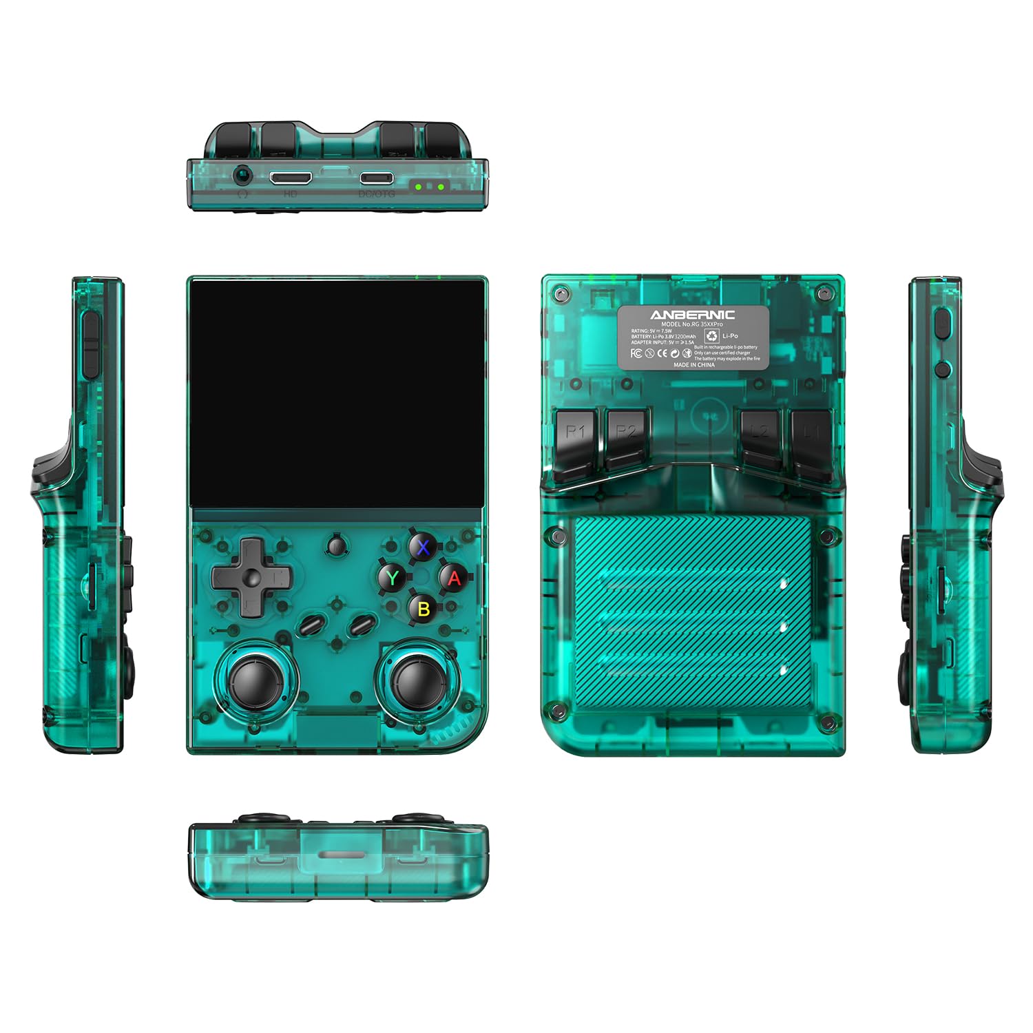 GiipGoop RG35XX Pro console connected to TV via HDMI output