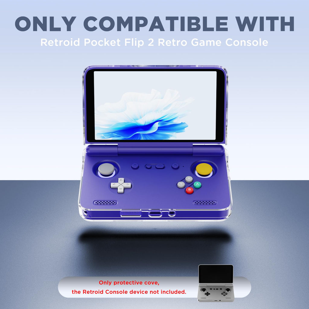 Retroid Pocket Flip 2 handheld console inside Fgerwz clear TPU shell