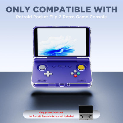 Retroid Pocket Flip 2 handheld console inside Fgerwz clear TPU shell
