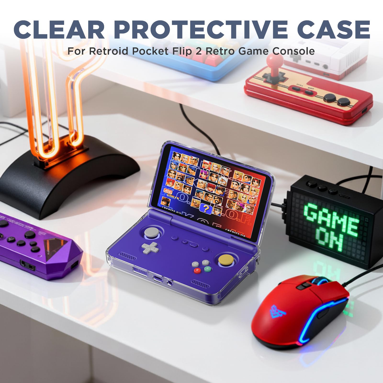 Easy installation process of Fgerwz clear case on retro gaming console