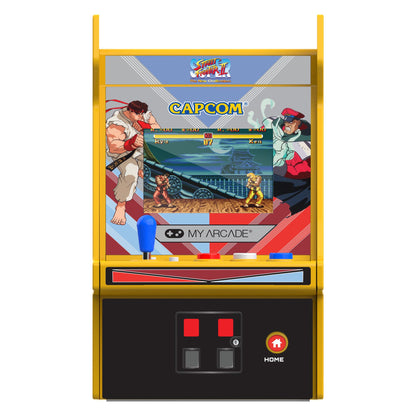 Close up of the Street Fighter II joystick and buttons