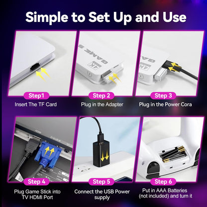 4K HDMI retro game stick plug and play interface