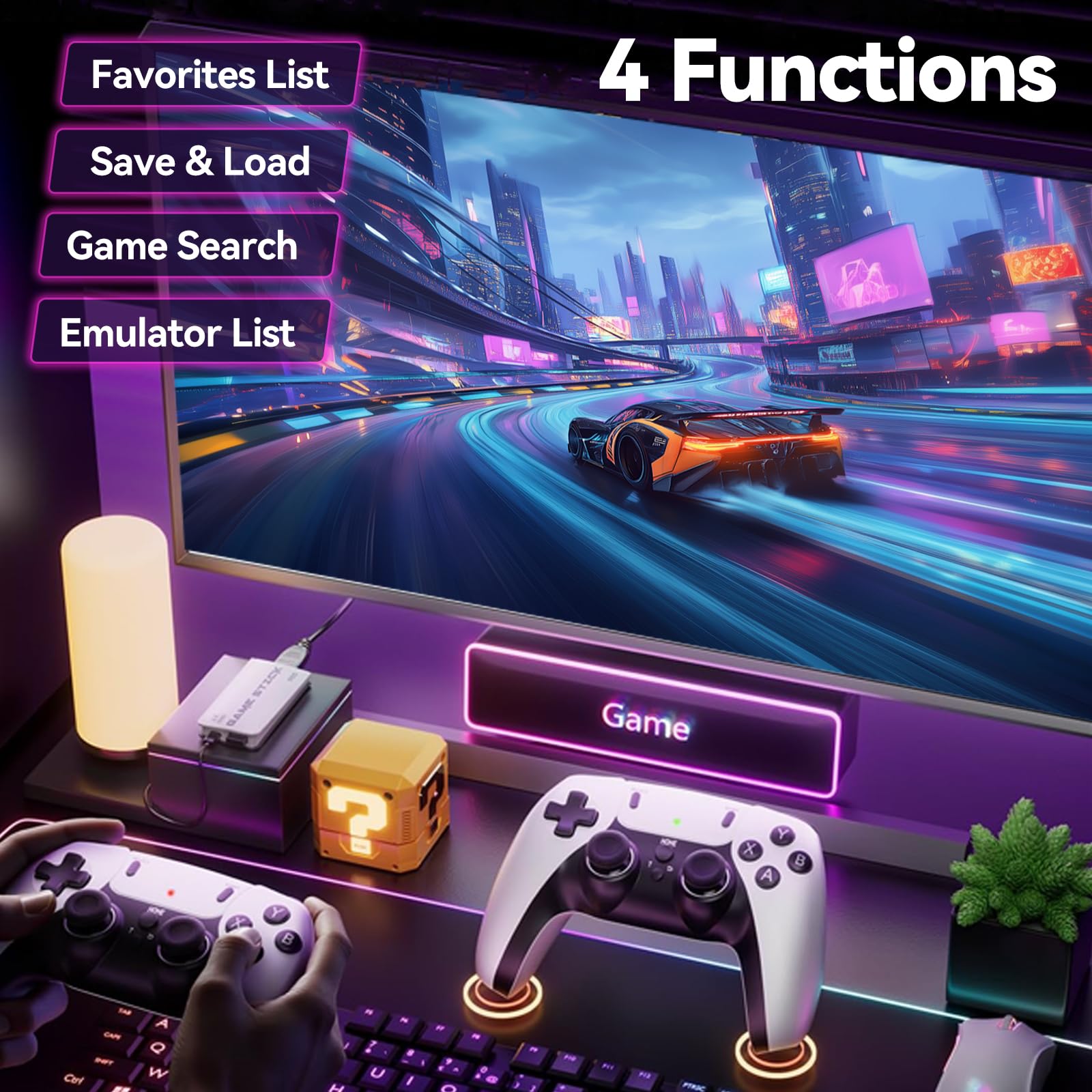 Close up of 128GB retro gaming stick branding