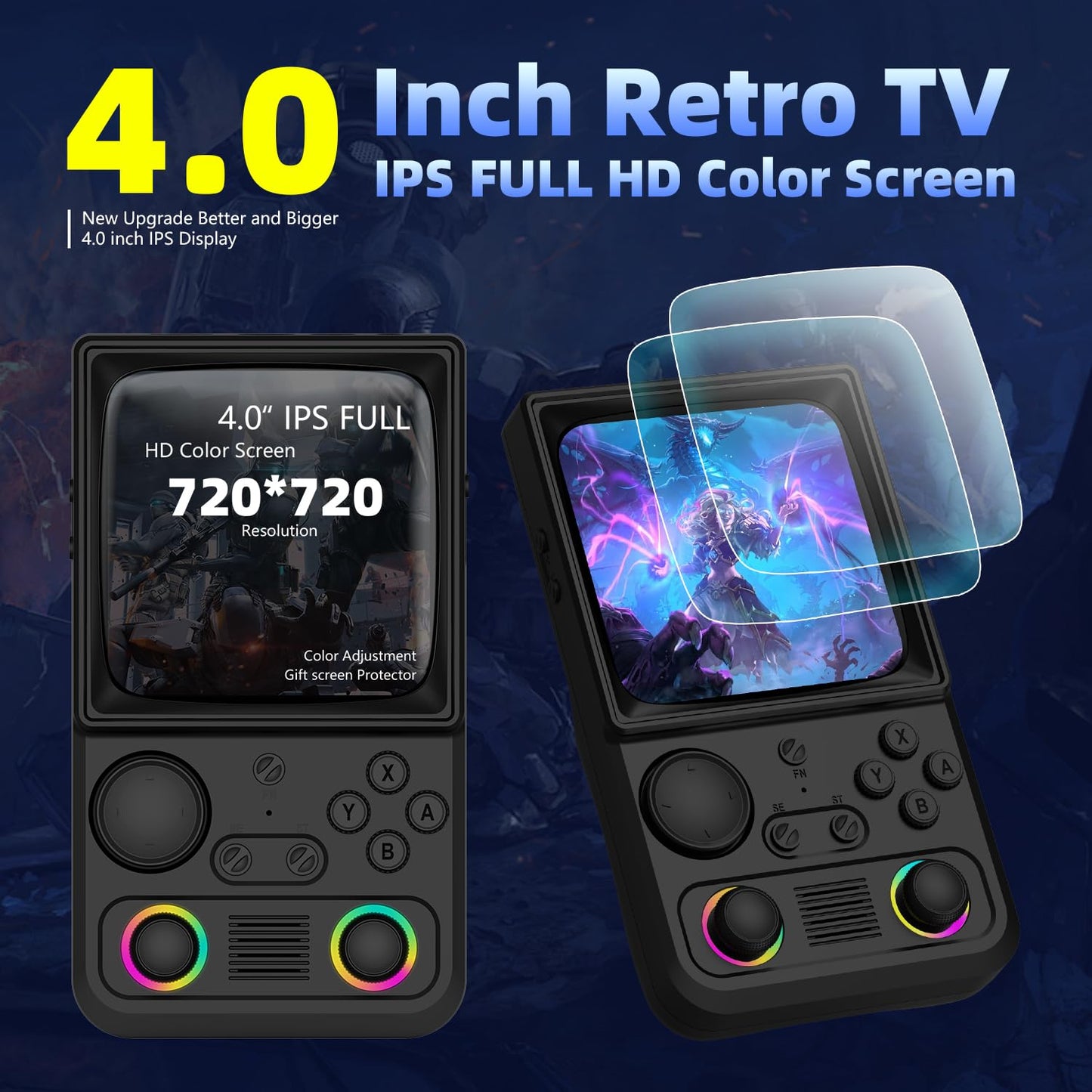 Close up view of the R36TMAX directional pad and analog sticks