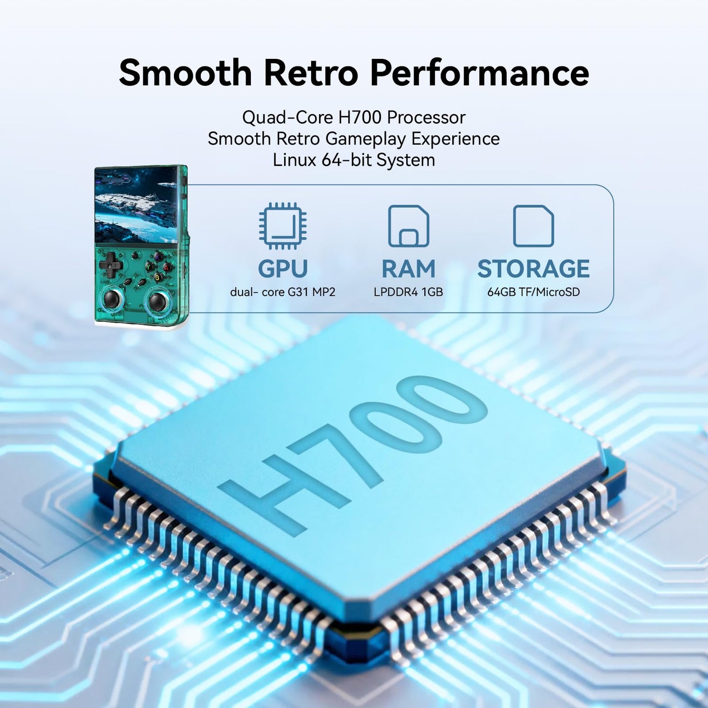 Gatbgefu RG35XX Pro console 3.5 inch IPS display screen close up