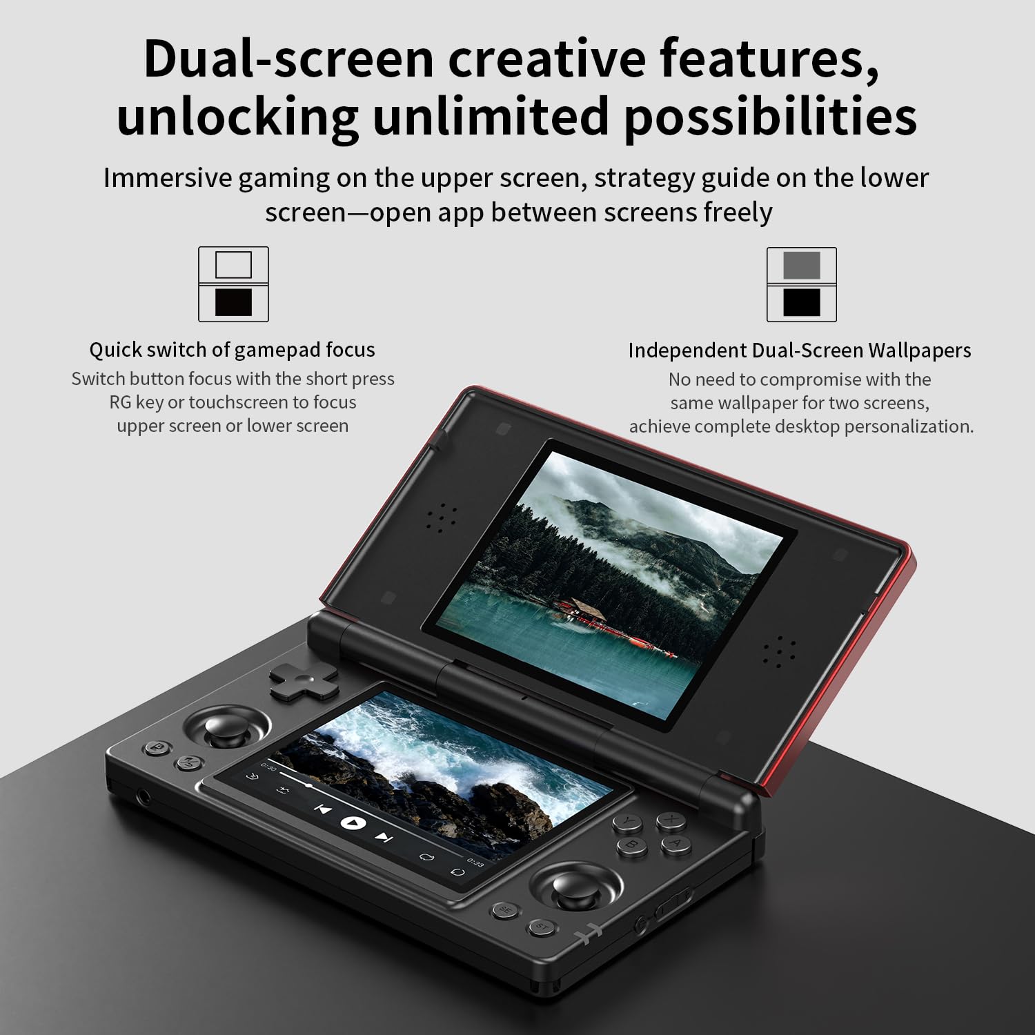 GiipGoop RG DS gaming device with included stylus accessory