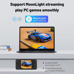 Back side view of Anbernic RG35XX H gaming console showing buttons