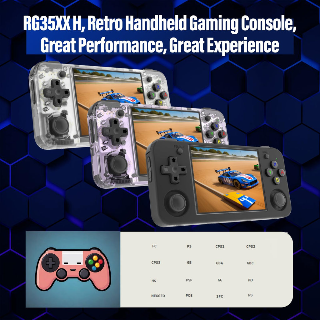 Top view of Anbernic RG35XX H showing HDMI and USB-C ports