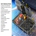 Side view of LncBoc R36s Pro portable gaming device highlighting the ergonomic buttons and ports.