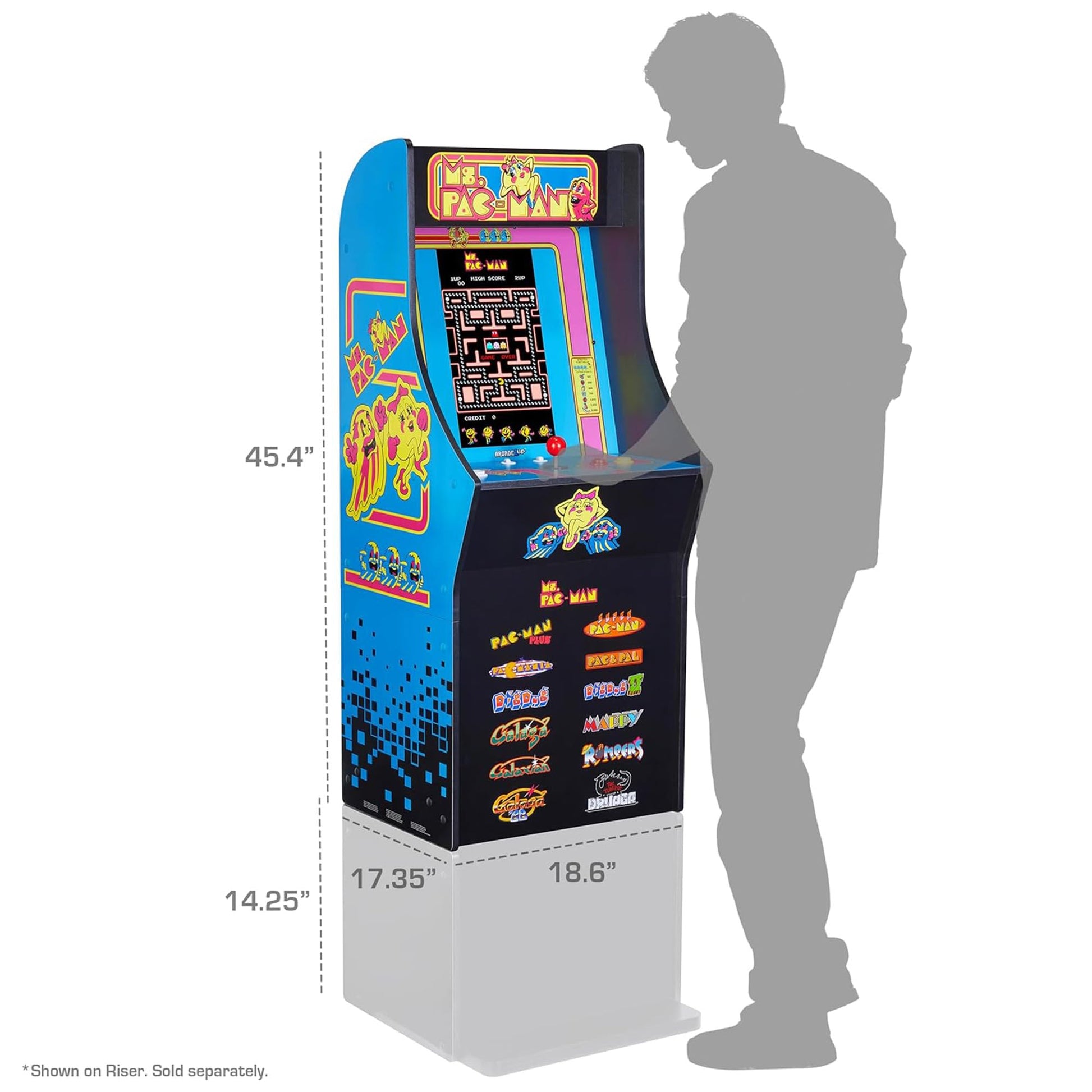 Arcade1Up Ms. Pac-Man Classic SE control panel and joysticks