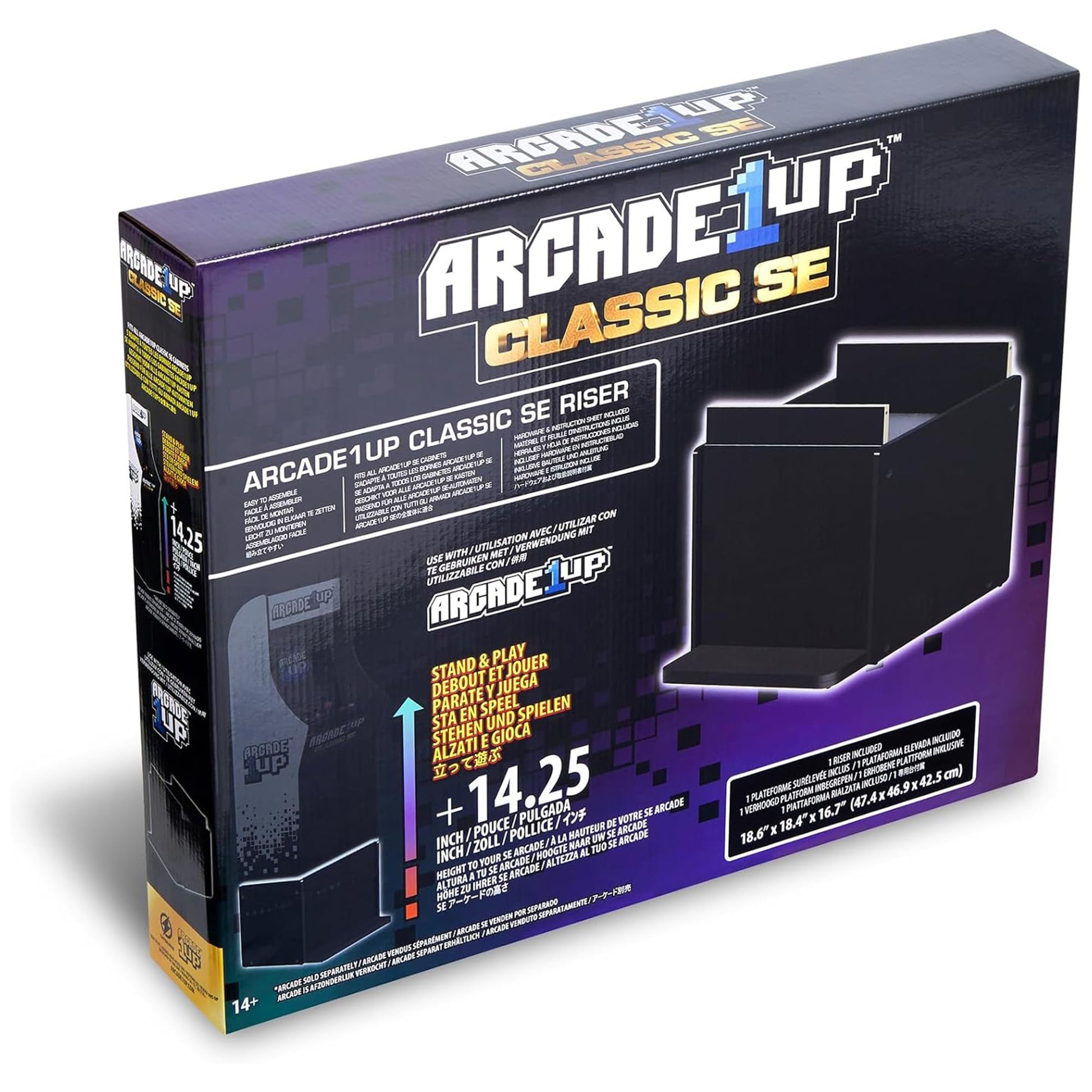 Arcade1Up Classic SE Riser box packaging for USA import