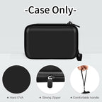 Againmore carrying case showing zippered mesh accessory pocket