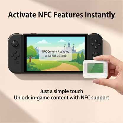 YMW Allmiibo NFC device showing USB-C charging port