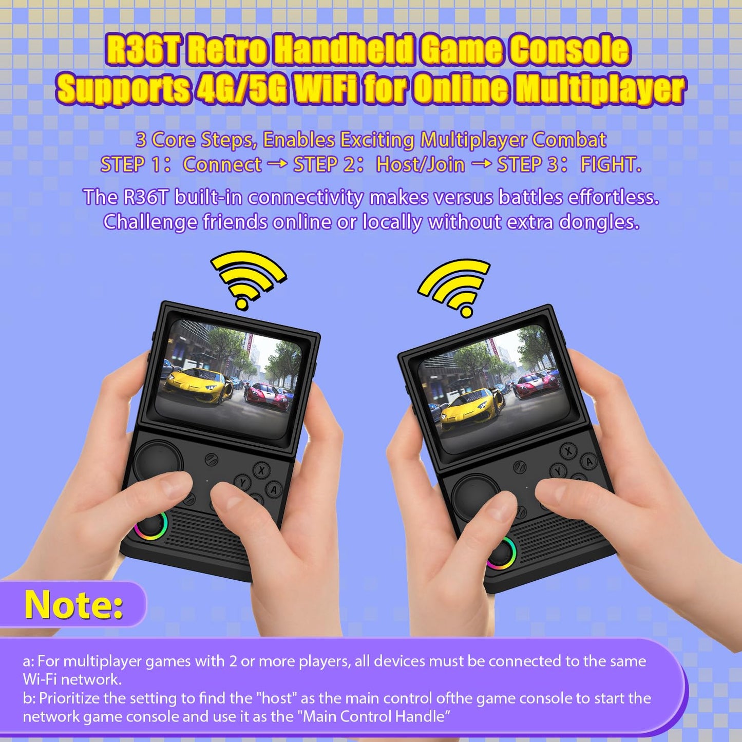 Side profile of AISLPC R36T retro gaming console with joystick