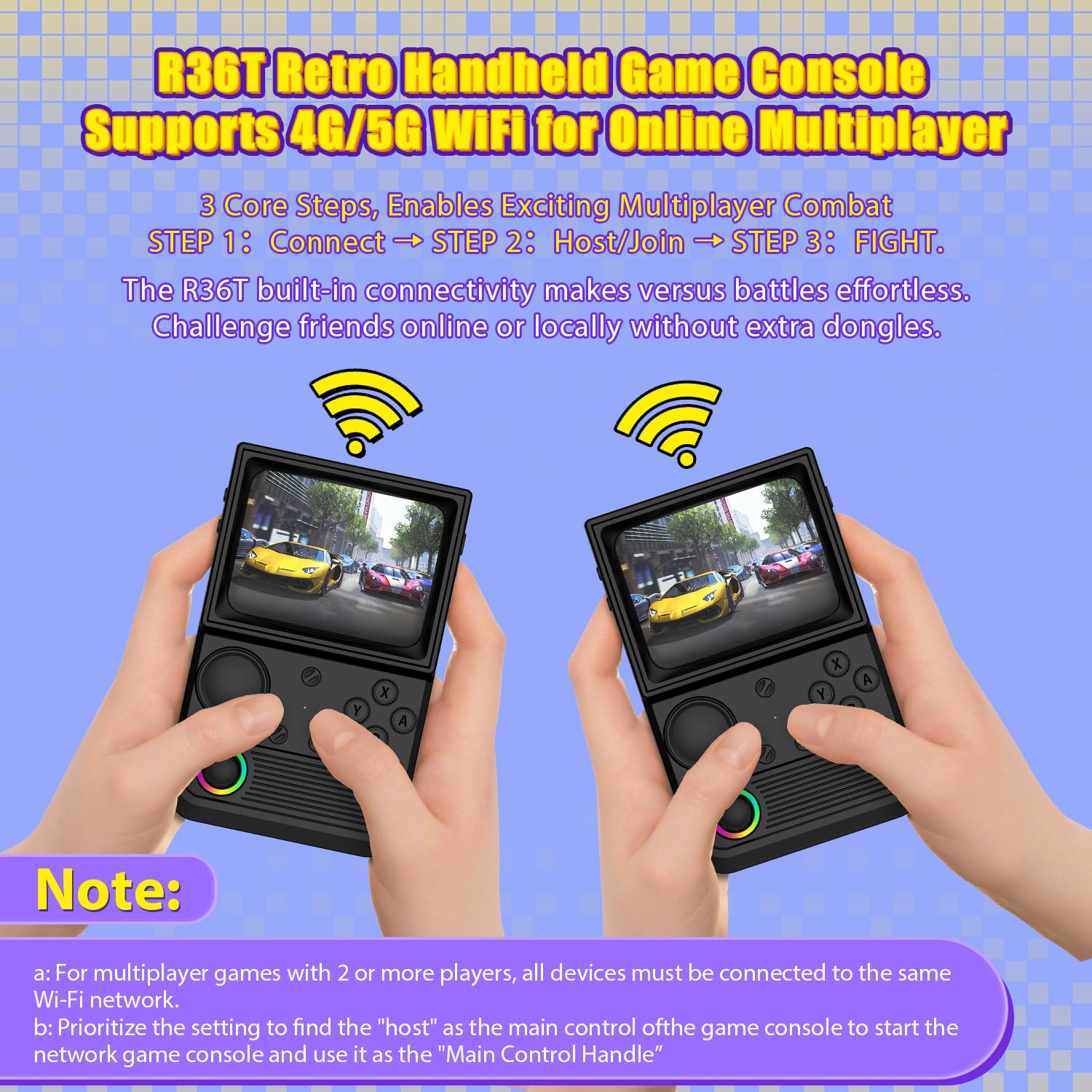 Side profile of AISLPC R36T retro gaming console with joystick