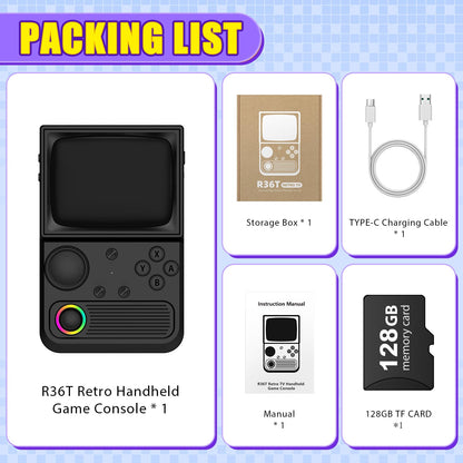 Package contents of AISLPC R36T retro console set