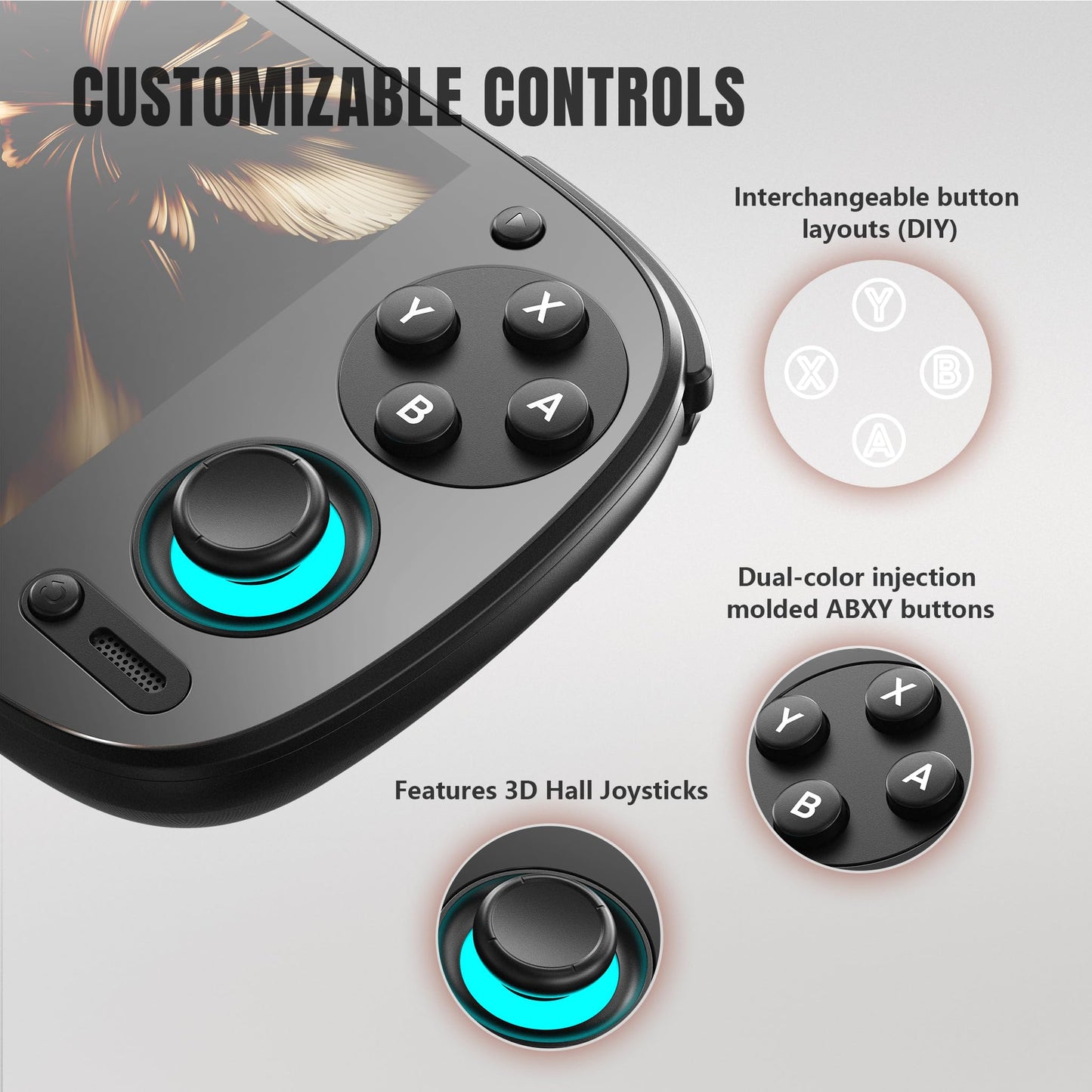 Top view of Retroid Pocket 5 triggers and port layout