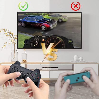 Topchances retro game stick connected to television HDMI port