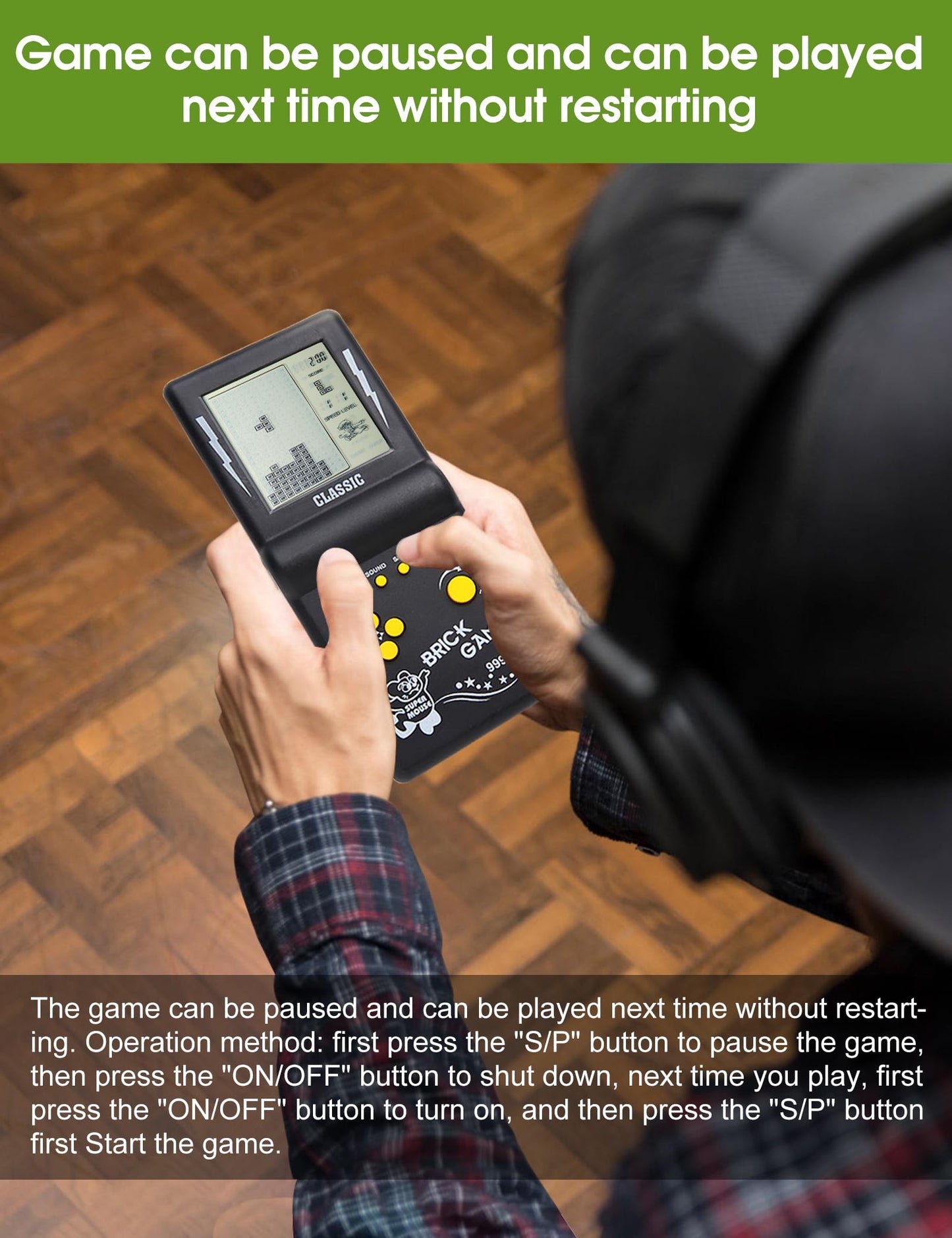 Side profile of HLF portable brick game console