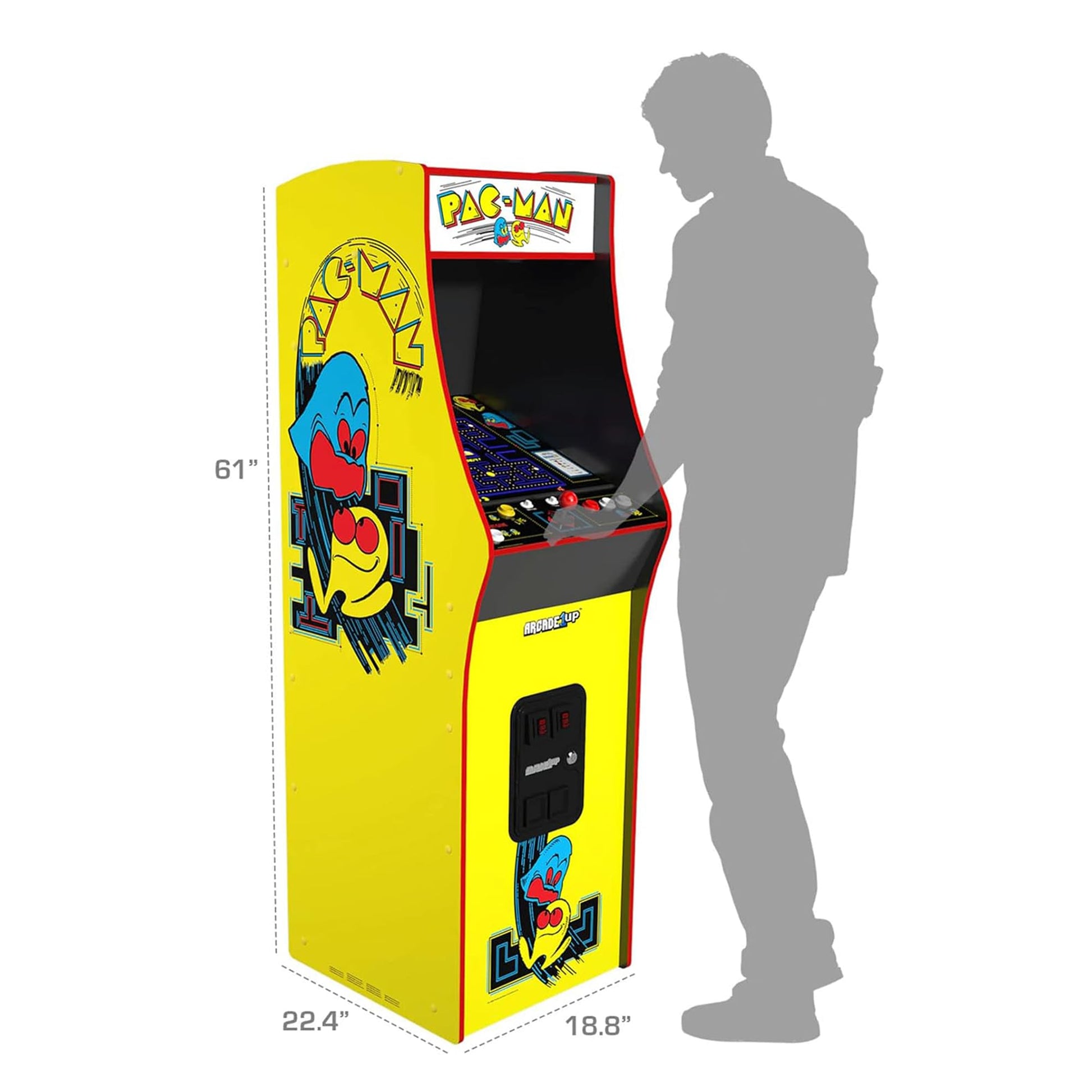 Close up of Arcade1Up Pac-Man Deluxe screen resolution quality