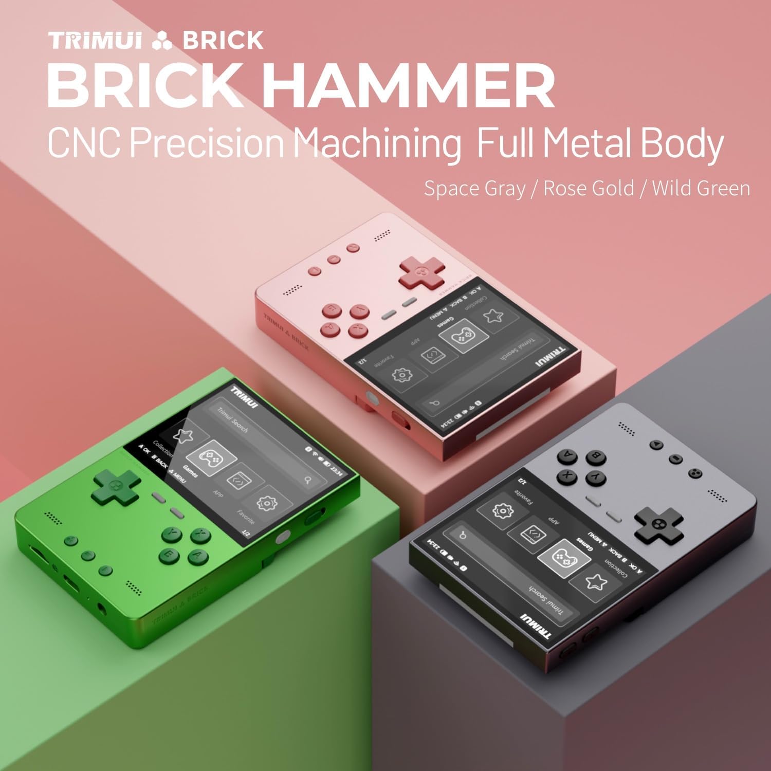 Trimui Brick Hammer metal body detail and button layout