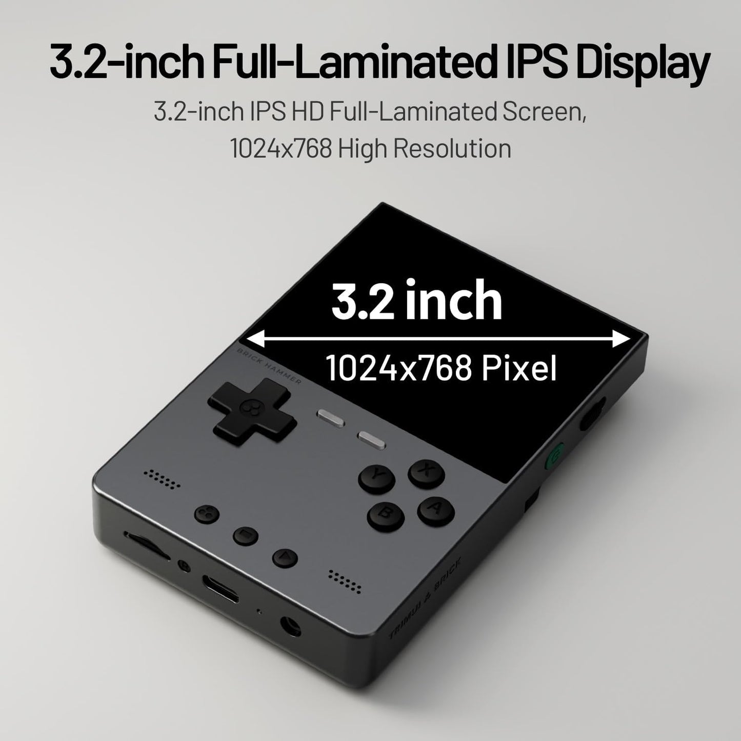 Rear view of Trimui Brick Hammer console with aluminum texture