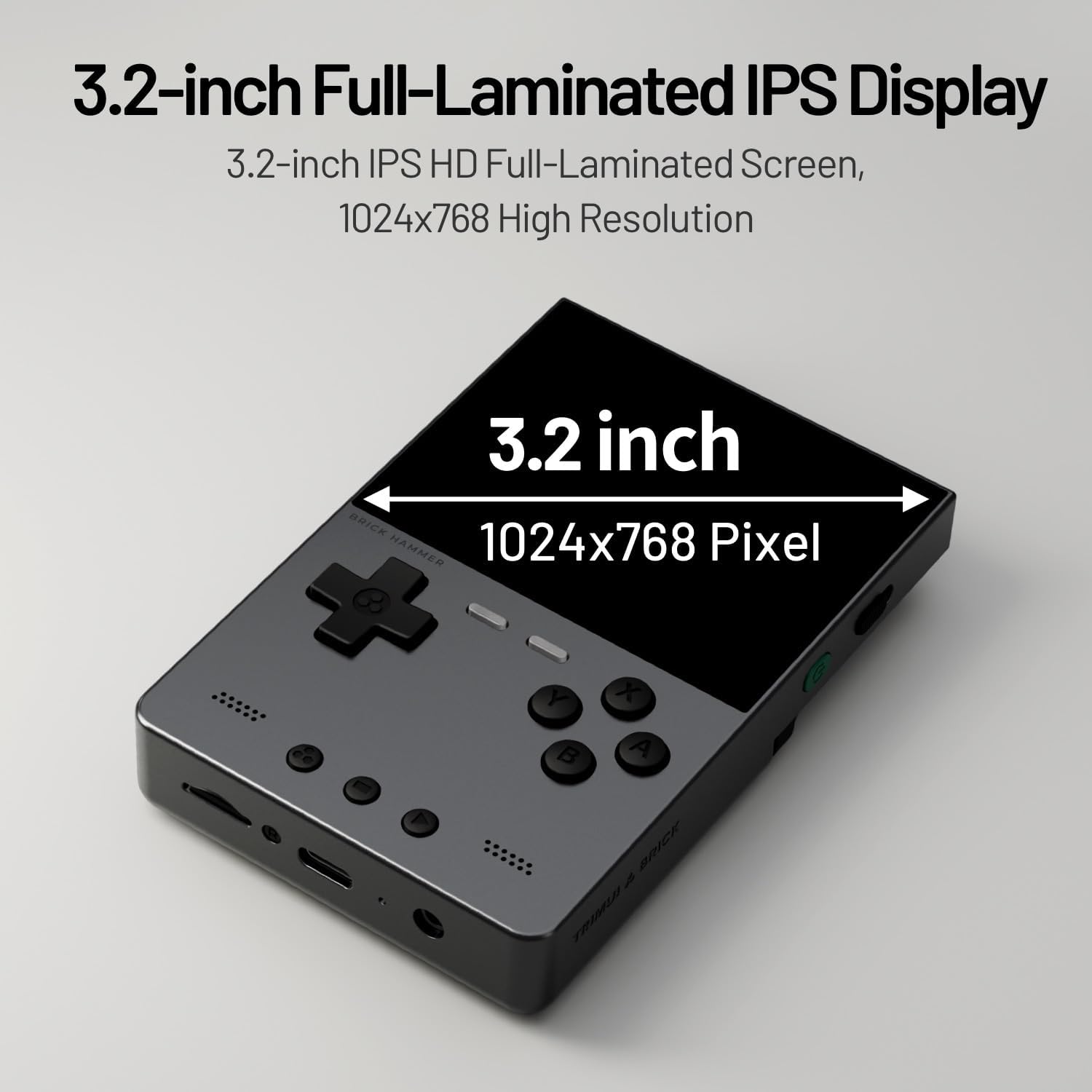 Rear view of Trimui Brick Hammer console with aluminum texture