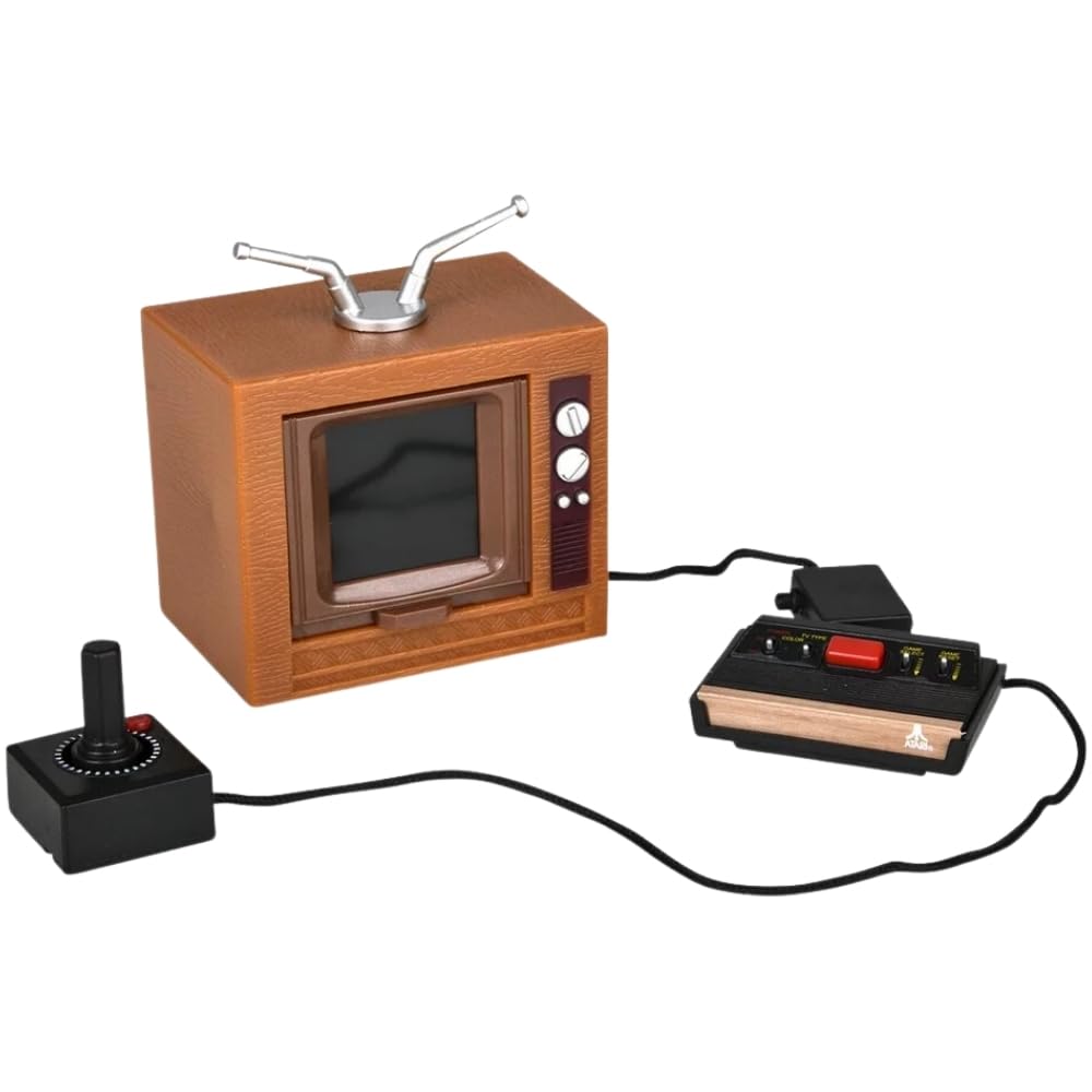 Tiny Arcade Atari 2600 console with miniature retro TV screen