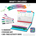 Close up of Pixicade markers and interactive design booklet