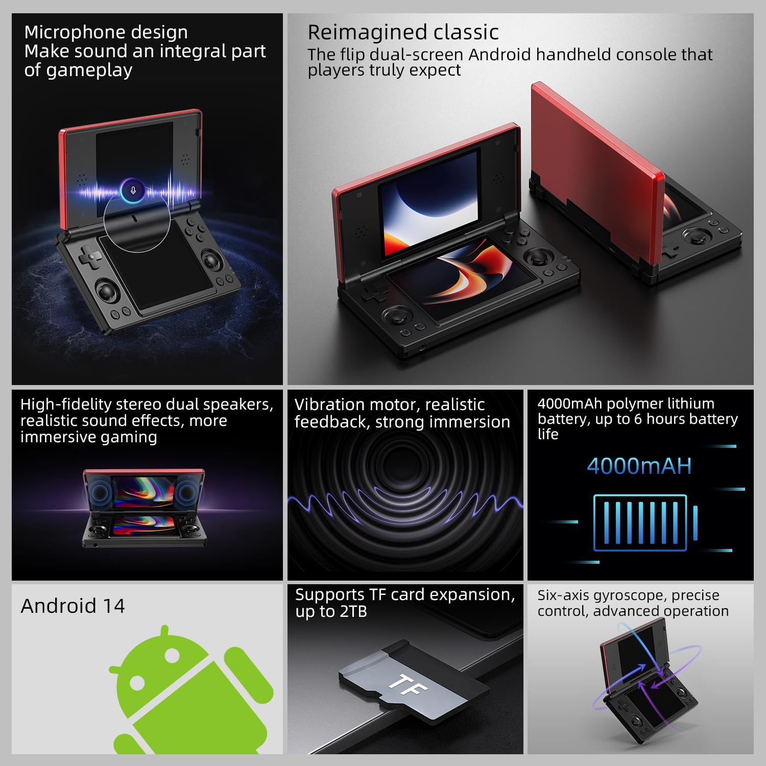 Foldable gaming console packaging and accessories.