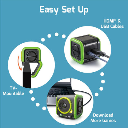 Display showing LeapFrog LeapMove educational game interface