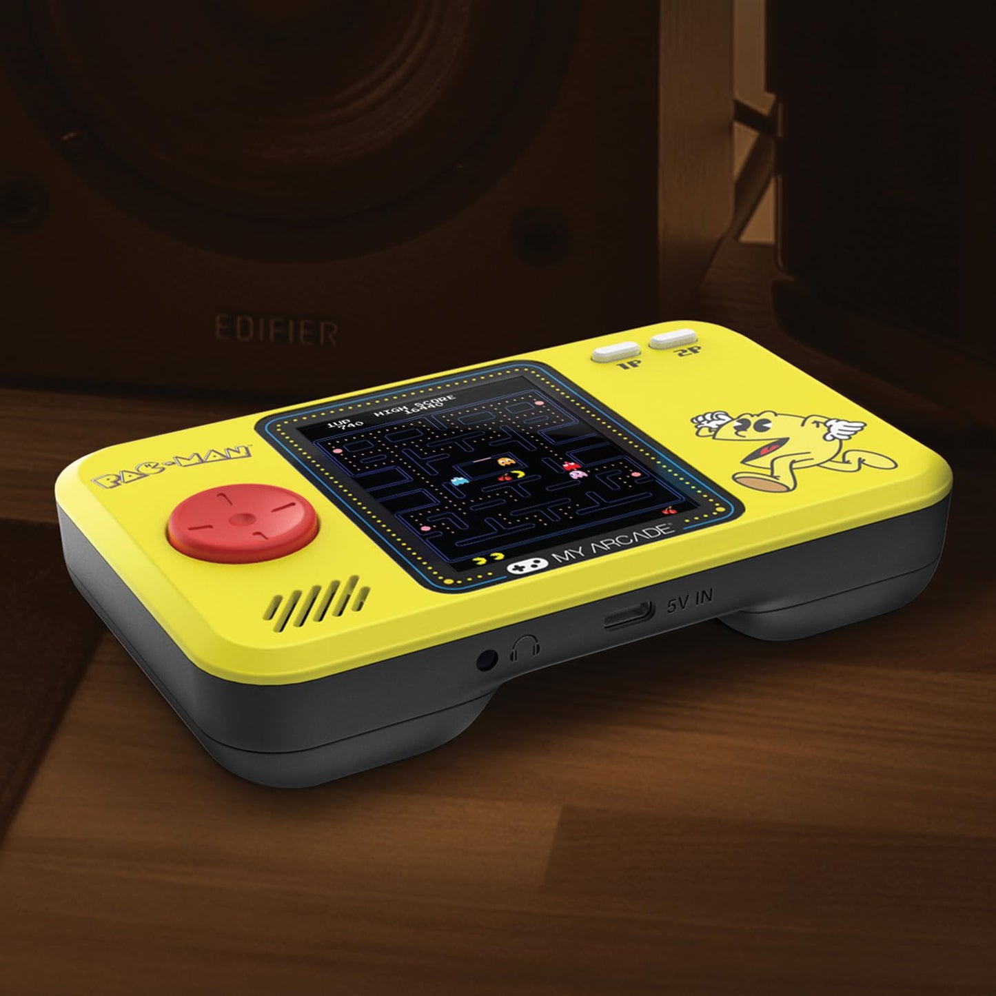 Back view of My Arcade Pac-Man Pocket Player Pro battery compartment