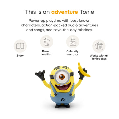 USA imported Tonies Minion figurine packaging displaying official Despicable Me franchise branding.