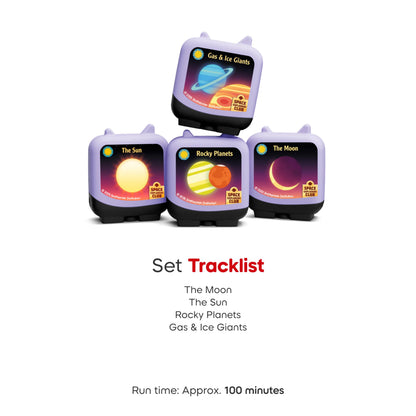 Tonies Space Explorers Club Clever Set back view highlighting tracklist and Smithsonian Institution partnership